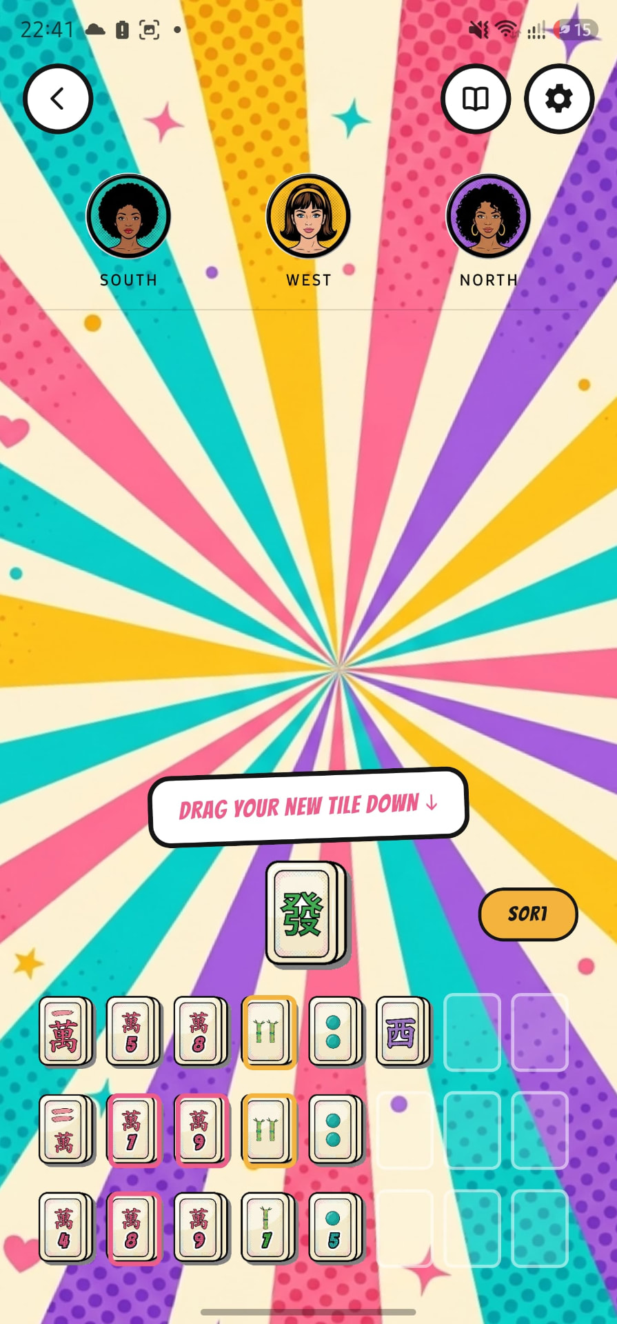 In-game screen showing a Green Dragon tile on a sunburst background